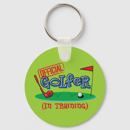 Jongen Golfer in opleiding Sleutelhanger (Voorkant)