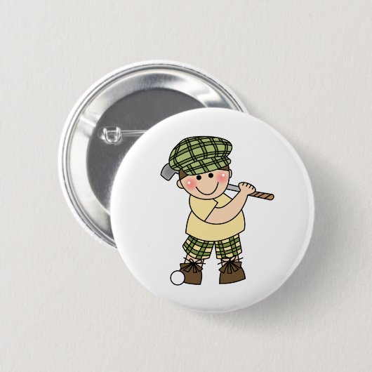 Jongen Golfer Ronde Button 5,7 Cm (Voorkant /achterkant)