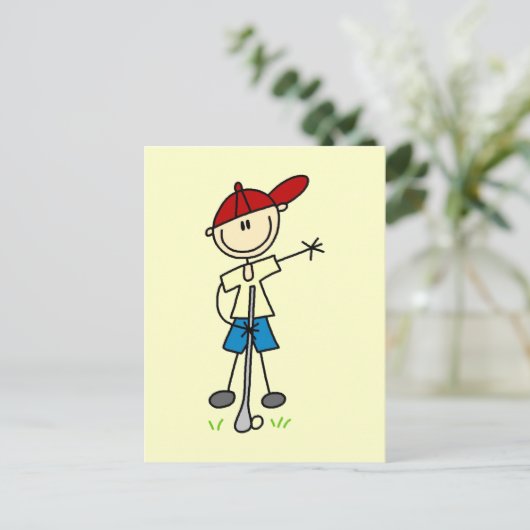 Jongen Golfer Tshirts en Gifts Briefkaart (Staand voorkant)