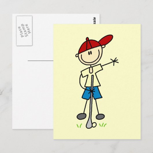 Jongen Golfer Tshirts en Gifts Briefkaart (Voorkant / Achterkant)