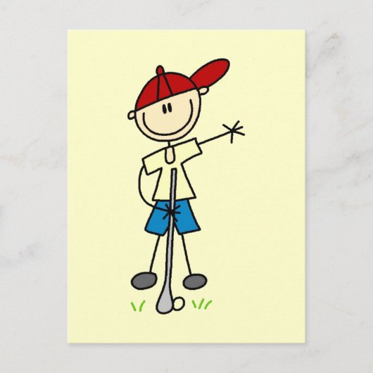 Jongen Golfer Tshirts en Gifts Briefkaart (Voorkant)