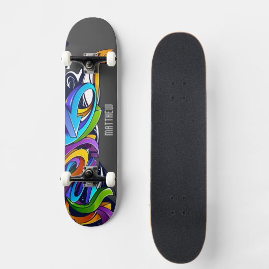 Jongen graffiti Skateboard met naam (Voorkant)