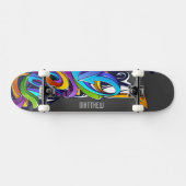 Jongen graffiti Skateboard met naam (Horizontaal)