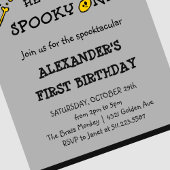 Jongen Gray Skull Spooky Halloween 1 verjaardag Kaart