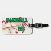 Jongen Groene Sport Baseball ⚾ Bagagelabel (Voorkant horizontaal)