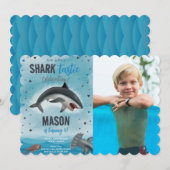 Jongen Haai Verjaardag Haai Tastiek Viering Foto Kaart (Voorkant / Achterkant)