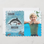 Jongen Haai Verjaardag Haai Tastiek Viering Foto Kaart (Voorkant)