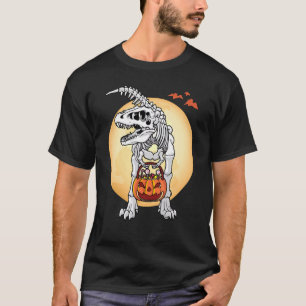 Jongen Halloween Dinosaurus Skelet Pompoen Peuter T-shirt