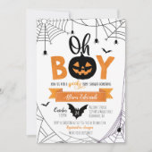 Jongen! Halloween Pumpkin-Baby shower Uitnodiging (Voorkant)