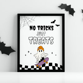 Jongen Halloween Verjaardag Geen Tricks Gewoon Tre Poster