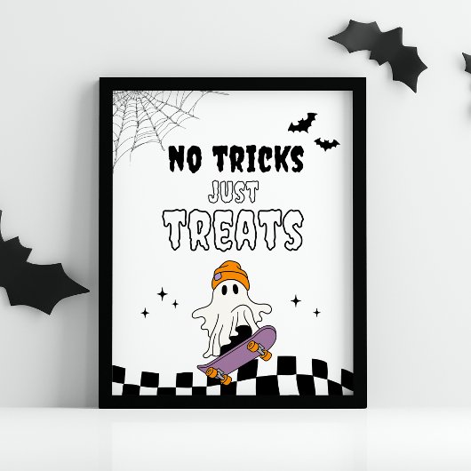 Jongen Halloween Verjaardag Geen Tricks Gewoon Tre Poster