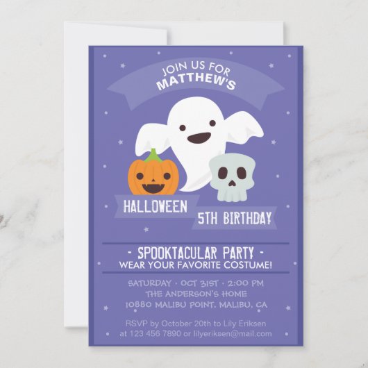 Jongen Halloween verjaardagsfeestje uitnodiging (Voorkant)