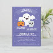 Jongen Halloween verjaardagsfeestje uitnodiging (Staand voorkant)
