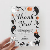 Jongen Halloween Verjaardagsfoto Bedankkaart