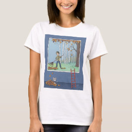 Jongen harken bladeren T-shirt