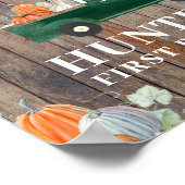 Jongen Herfst Birthday Green Truck en Pumpkins Wel Poster (Hoek)