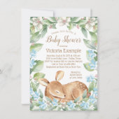 Jongen Hert Ree Baby Shower Uitnodigingen (Voorkant)