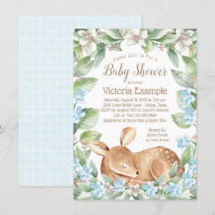 Jongen Hert Ree Baby Shower Uitnodigingen