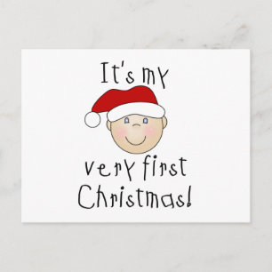 Jongen Het is mijn allereerste kerst T-shirts en c Feestdagenkaart