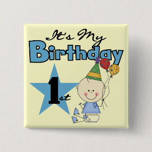 Jongen Het is mijn Birthday Tshirts en Gifts Vierkante Button 5,1 Cm