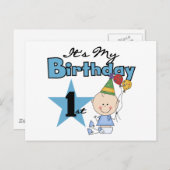 Jongen Het is Mijn Verjaardag Tshirts en Geschenke Briefkaart (Voorkant / Achterkant)