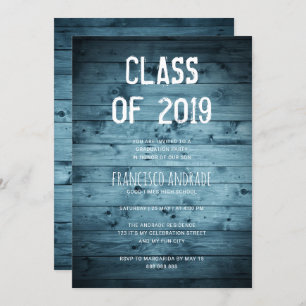 Jongen High School Graduation Party 2019 Rustic Bl Kaart