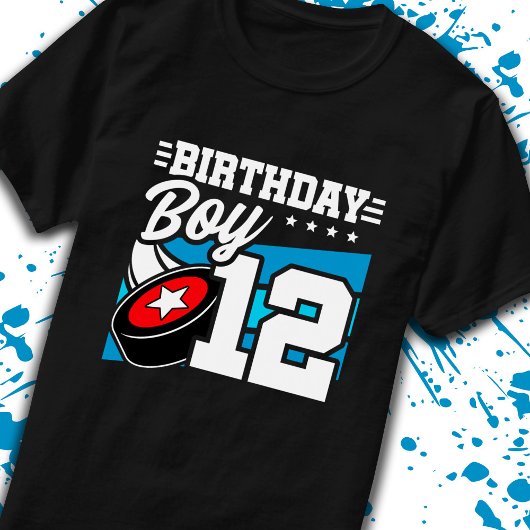 Jongen Hockey Birthday 12th Birthday 12 Year Old B T-shirt