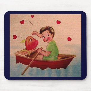 Jongen Holding Heart in Boat Muismat