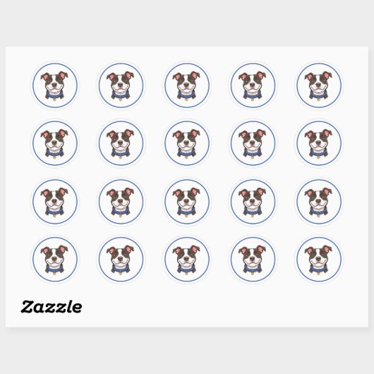 Jongen Hond Pitbull Sticker (Vel)