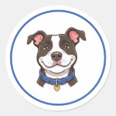 Jongen Hond Pitbull Sticker (Voorkant)