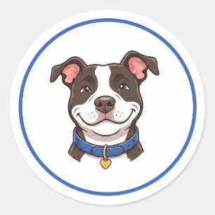 Jongen Hond Pitbull Sticker