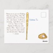 Jongen honkbal als eerste verjaardag briefkaart (Achterkant)