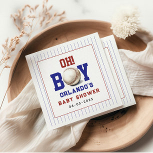 Jongen honkbal baby shower   Cute sportfeestje Servet