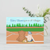 Jongen honkbal Gewaardeerd Baby shower nodigt uit Kaart (Staand voorkant)