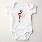 Jongen honkbal ik ben 1 romper (Voorkant)