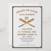 Jongen Honkbal Verjaardag Batter Up Foto Kaart (Voorkant)