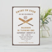 Jongen Honkbal Verjaardag Batter Up Kaart (Staand voorkant)