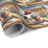 Jongen honkballer glijden in huis Bord Cadeaupapier (Rol Hoek)