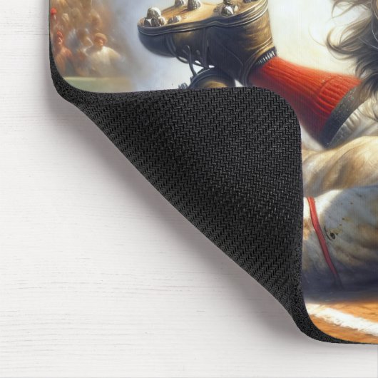 Jongen honkballer glijden in huis Bord Muismat (Hoek)