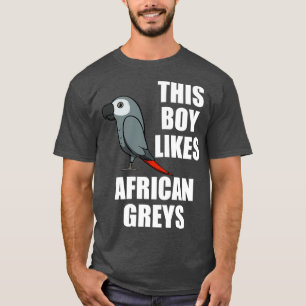 Jongen houdt van Afrikaanse Grays Exotic Animal Cu T-shirt