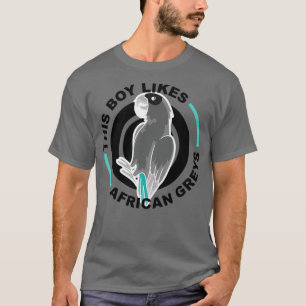 Jongen houdt van Afrikaanse grijze parrots exoric T-shirt