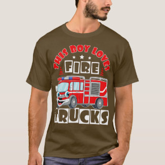 Jongen houdt van brandbestrijding's Kinder brandwe T-shirt