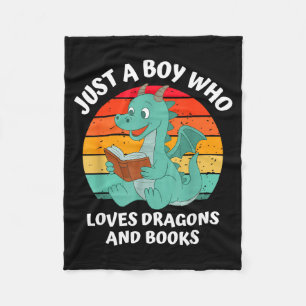 Jongen houdt van draken Boeken Kinderen Illustrati Fleece Deken