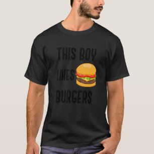 Jongen houdt van hamburgers Ironic Quote die Burge T-shirt