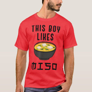 Jongen houdt van Miso Ironic Quote Ramen Noodles T-shirt