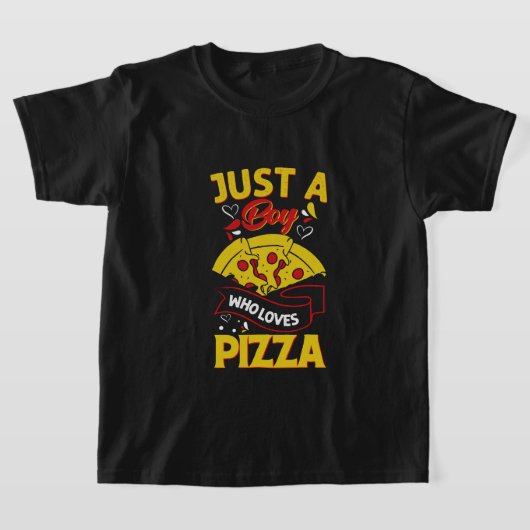 Jongen houdt van pizza t-shirt (Laagn)