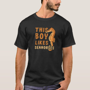 Jongen houdt van zeepaardjes schattig Zee Animal O T-shirt