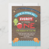 Jongen Hout Het is een 1-jarige uitnodiging voor v (Voorkant)