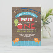 Jongen Hout Het is een 1-jarige uitnodiging voor v (Staand voorkant)