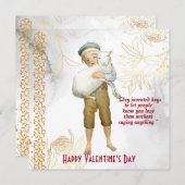 Jongen Hugs Sheep Floral  Kinder Valentijn Kaart (Voorkant / Achterkant)